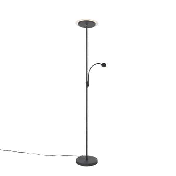 Moderne Stehlampe schwarz inkl. LED mit Lesearm - Chala