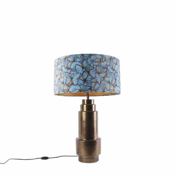 Tischlampe Bronze mit Veloursschmetterling 50 cm - Bruut