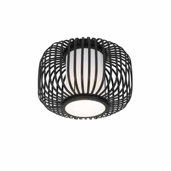 Moderne Deckenlampe schwarz mit Bambus - Bambuk