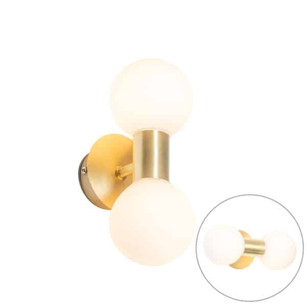 Moderne Wandleuchte gold IP44 2-flammig - Cederic