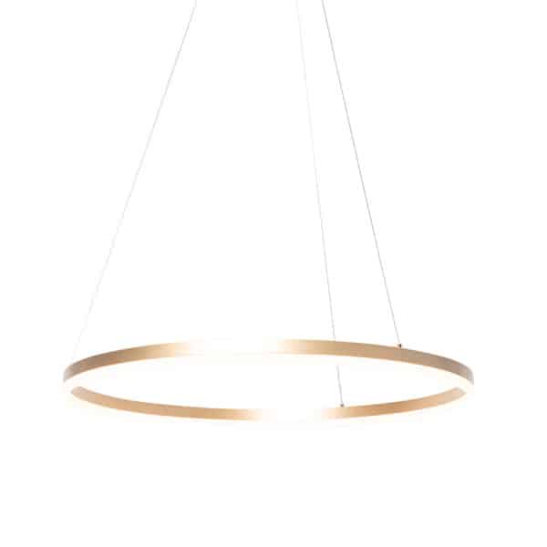 Design Ring Pendelleuchte Gold 80 cm inkl. LED und Dimmer - Anello