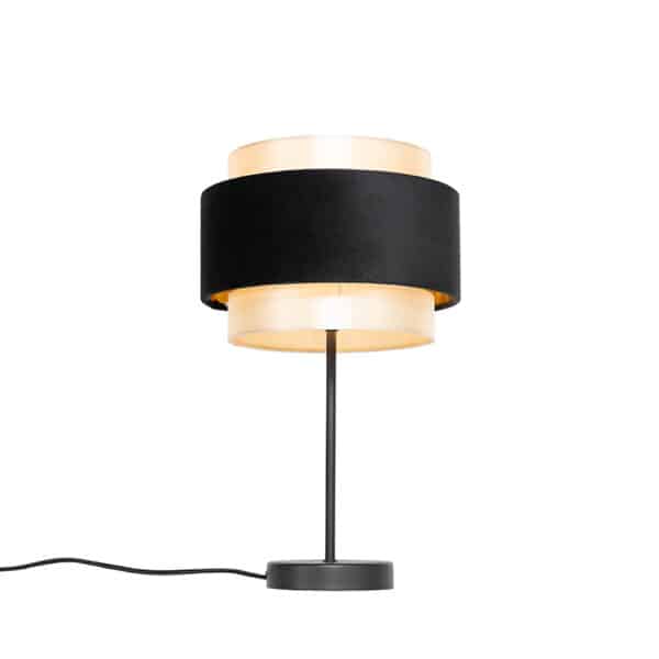 Moderne Tischlampe Schwarz mit Gold - Elif