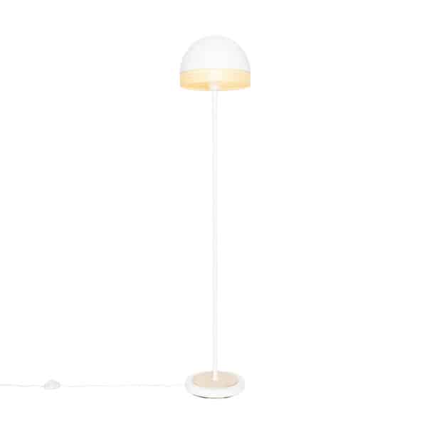 Orientalische Stehlampe weiß mit Rattan 30 cm - Magna Rattan