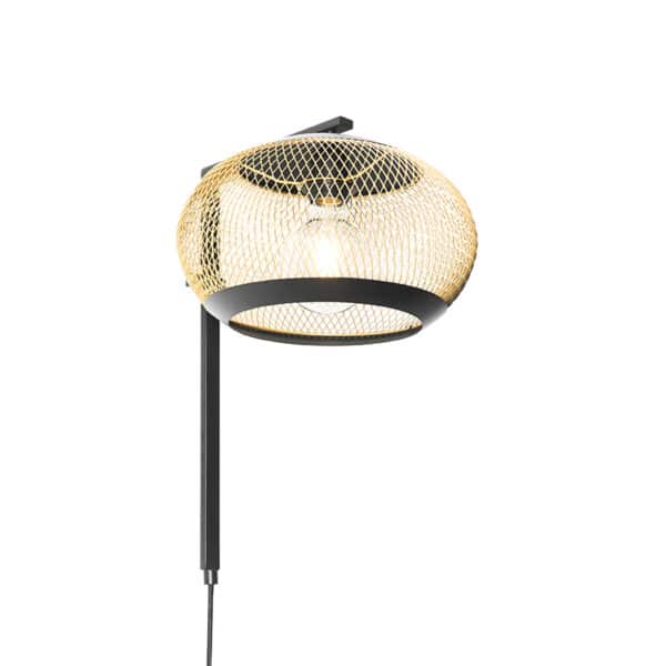 Moderne Wandlampe schwarz mit Gold - Lucas