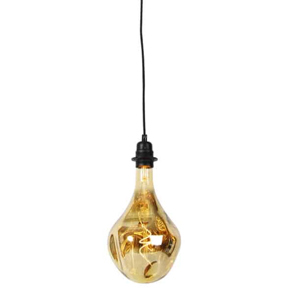 Hängelampe schwarz dimmbar inkl. LED amber dimmbar - Cava Luxe