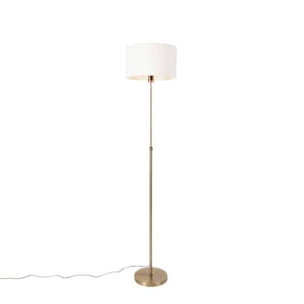 Stehlampe verstellbar Bronze mit Boucle-Schirm weiß 35 cm - Parte