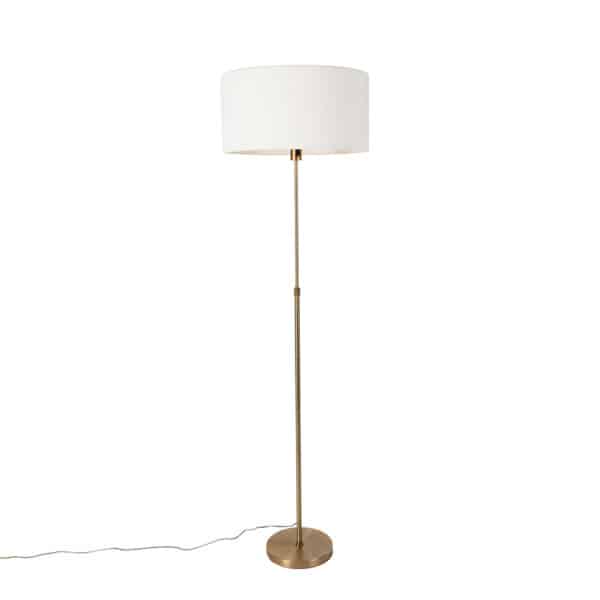 Stehlampe verstellbar Bronze mit Boucle-Schirm weiß 50 cm - Parte