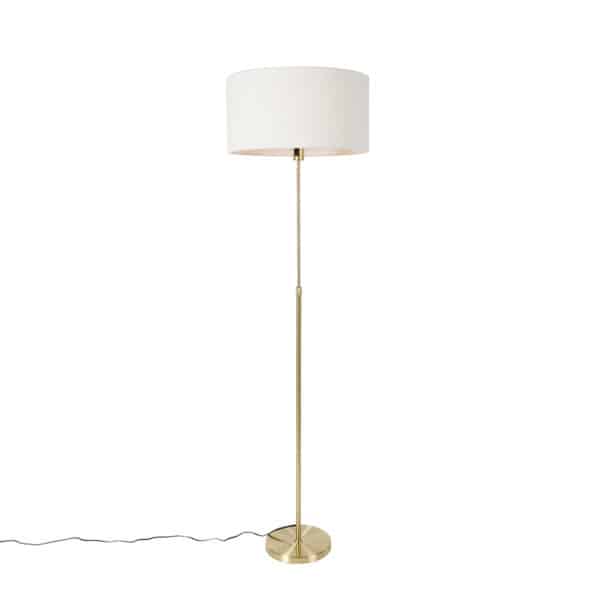 Stehlampe verstellbar gold mit Boucle-Schirm weiß 50 cm - Parte