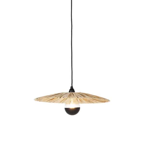 Landelijke hanglamp zwart met touw 45 cm - Leia