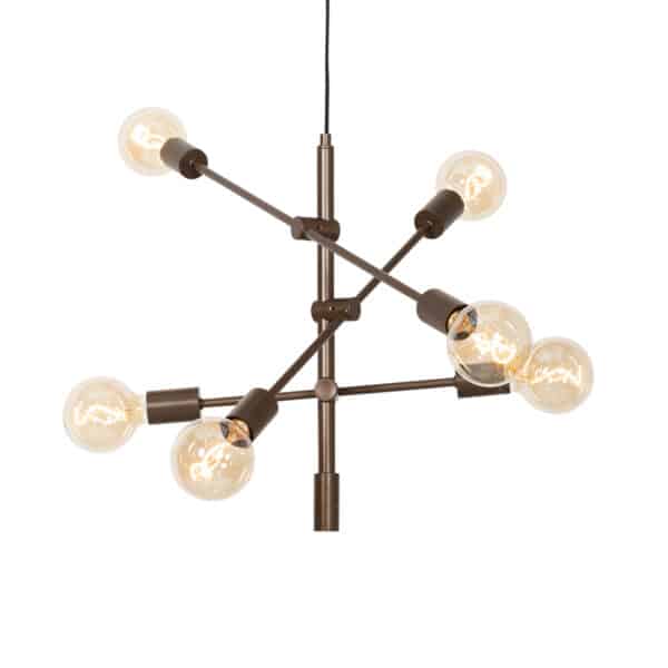 Industriële hanglamp donkerbrons 6-lichts - Sydney