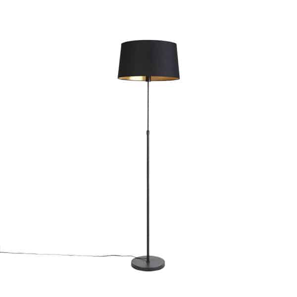 Schwarze Stehlampe mit schwarzem Schirm verstellbar 45 cm - Parte