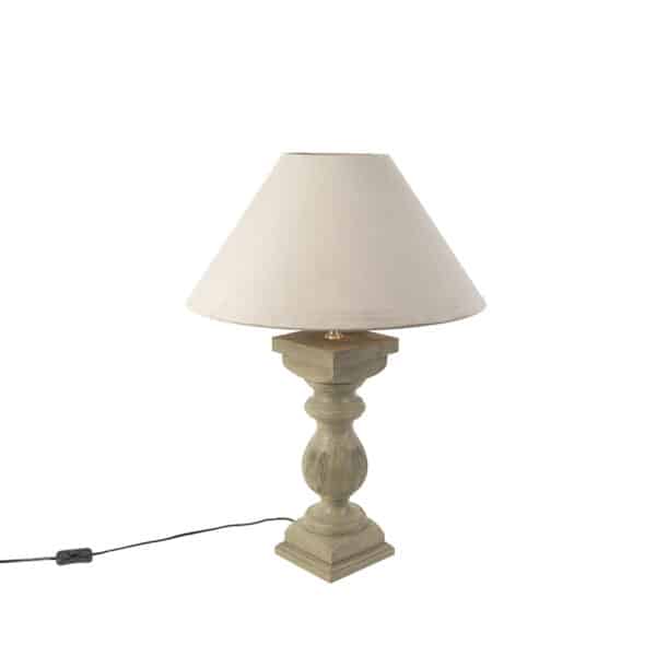 Land Tischlampe mit Veloursschirm Taupe 50 cm - Ysop